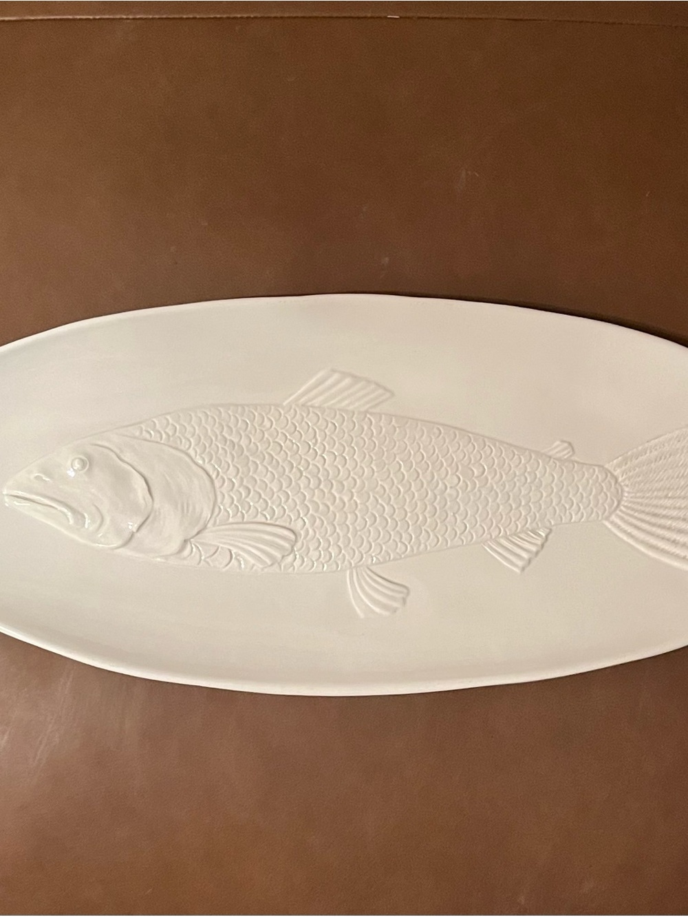 Hudson/Grace White Ceramic Fish Serving Platter